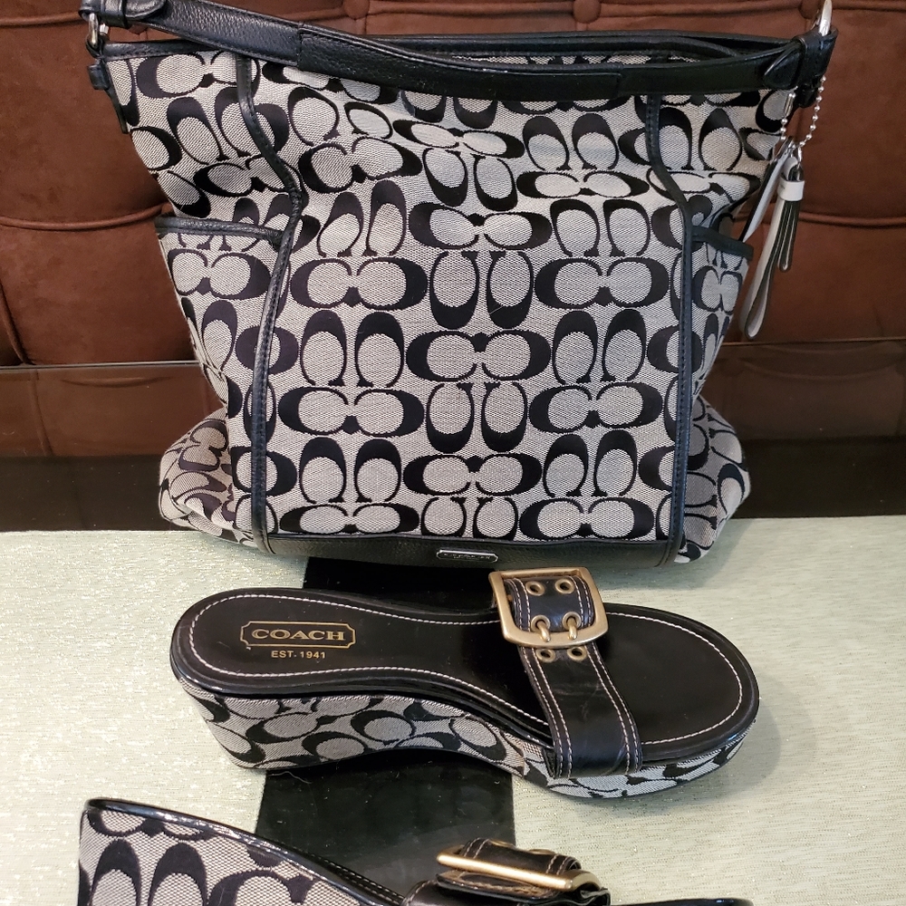 Coach tote and sandle size 7